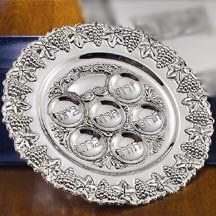 Kosherbyte Antique Silver Plated Seder Plate