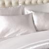 Yovoro Home Luxury Soft Satin Silky Reversible 4pcs Duvet Cover Set Bedding Set King Size White view 2