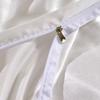 Yovoro Home Luxury Soft Satin Silky Reversible 4pcs Duvet Cover Set Bedding Set King Size White view 3