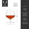 Viski Wingback Brandy Glass glassware set, Stemmed Wine glasses, Cocktail Glass Gift, Perfect for Bourbon, Rye, Scotch, and Mezcal, Set of 2, 17oz view 3