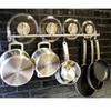 QQOUTLET Premium Chefmate Stainless Steel Gourmet Kitchen 31.5 Inch Wall Mount Rail and 10 S Hooks Set Utensil Pot Pan Lid Rack Storage Organizer, Silver view 3