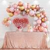 PartyDelight 50x50inch Square Rose Gold Sequin Tablecloth High-Density 3mm Stitched Sequins Shimmering Table Overlay for Cake Tables, Gift Displays & Wedding Decor view 1