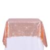 PartyDelight 50x50inch Square Rose Gold Sequin Tablecloth High-Density 3mm Stitched Sequins Shimmering Table Overlay for Cake Tables, Gift Displays & Wedding Decor view 2