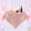PartyDelight 50x50inch Square Rose Gold Sequin Tablecloth High-Density 3mm Stitched Sequins Shimmering Table Overlay for Cake Tables, Gift Displays & Wedding Decor view 3