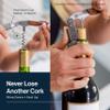 Hicoup Wine Opener - Professional Corkscrews for Wine Bottles w/Foil Cutter and Cap Remover - Manual Wine Key for Servers, Waiters, Bartenders and Home Use - Stainless Steel With Sandalwood view 3