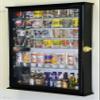 Large Mirror Backed and 7 Glass Shelves Shot Glasses Display Case Holder Cabinet , Black view 1