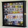 Large Mirror Backed and 7 Glass Shelves Shot Glasses Display Case Holder Cabinet , Black view 2