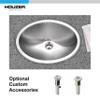 HOUZER CHT-1800-1 Opus 18 Inch Stainless Steel Drop-in Oval Bathroom Sink, Without Overflow, Cabinet Compatibility, Single Bowl, Satin Finish view 2