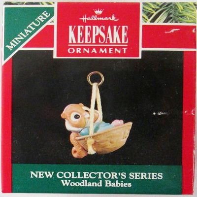 Hallmark 1991 Miniature Woodland Babies Christmas Ornament
