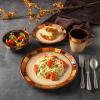 Gibson Casa Estebana 16-Piece Dinnerware Set, Service for 4  Beige and Brown Stoneware Plates and Bowls view 4