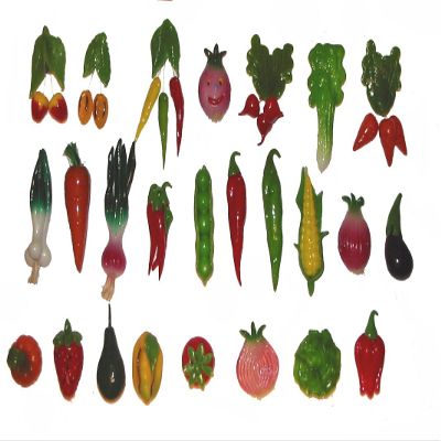 25 Piece Set Hand Made Decorative Colorful Fruit and Vegetable Fridge Magnets 1.5-3.0 h