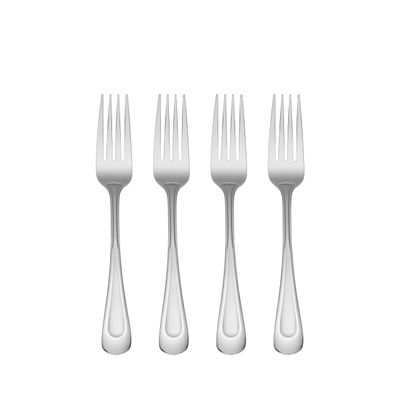 Oneida Satin Sand Dune Everyday Dinner Forks, Set of 4, 18/0 Stainless Steel, Silverware Set, Dishwasher Safe