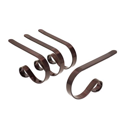 Haute Decor The Original MantleClip - 4 Pack (Oil-Rubbed Bronze) - Hang Christmas Stockings Safely and Securely from Mantels Up to 3 Inches Thick