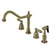 Kingston Brass KB1793ALBS Widespread Kitchen Faucet, Antique Brass view 1