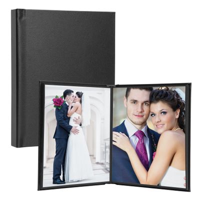Neil Enterprises Inc. 8" x 10" Black Leather Self-Stick Photo Album - Holds 20 Photos
