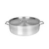 Thunder Group ALSKBP008 Brazier Pot, 40 quart capacity, with cover, 6 mm thick, extra heavy, flat bottom, aluminum, mirror-finish, NSF view 1