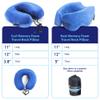 TRAVELREST Nest Neck Support Pillow - Travel Essentials, Memory Foam, Compact Travel Pillow for Long Flights, Plane Sleeping Accessories, Comfortable, Compact, Washable, Attaches to Luggage - Blue view 3
