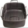 Heavy Gauge, Carbonized Steel, Commercial Kitchen Grade Non-Stick Roaster with Floating Rack for 22 lb Turkey by EuroHome view 1