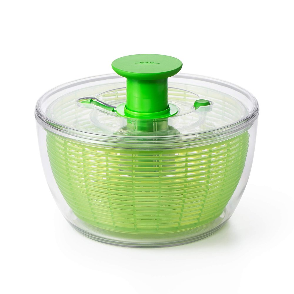 OXO Good Grips Salad Spinner - Large, Green Lettuce & Fruit Washer, BPA-Free, Easy One-Hand Pump