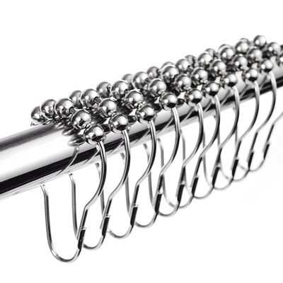 LIHAO 12 Piece Set Rustproof Stainless Steel Shower Curtain Rings Hooks for Bathroom Shower Rod