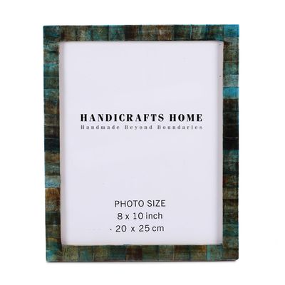 Handicrafts Home Picture Frames - Chic Boho Wall Dcor - Table Mount Photo Frame - 8" x 10" Verdigris