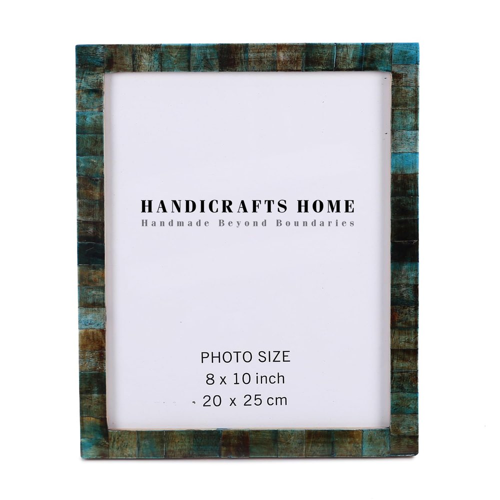Handicrafts Home Picture Frames - Chic Boho Wall Dcor - Table Mount Photo Frame - 8" x 10" Verdigris
