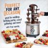 Nostalgia 4 Tier Electric Chocolate Fondue Fountain Machine for Parties - Melts Cheese, Queso, Candy, and Liqueur - Dip Strawberries, Apple Wedges, Vegetables, and More - 32-Ounce - Stainless Steel view 2