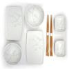 Happy Sales 8 Piece Japanese Cherry Blossom Dinnerware Set, White view 1