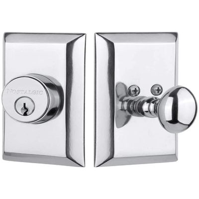 Nostalgic Warehouse Studio Single Cylinder Deadbolt, Bright Chrome, Key Lock, 2-3/8 Inch Backset, Hand Assembled in USA, 5-Year Warranty