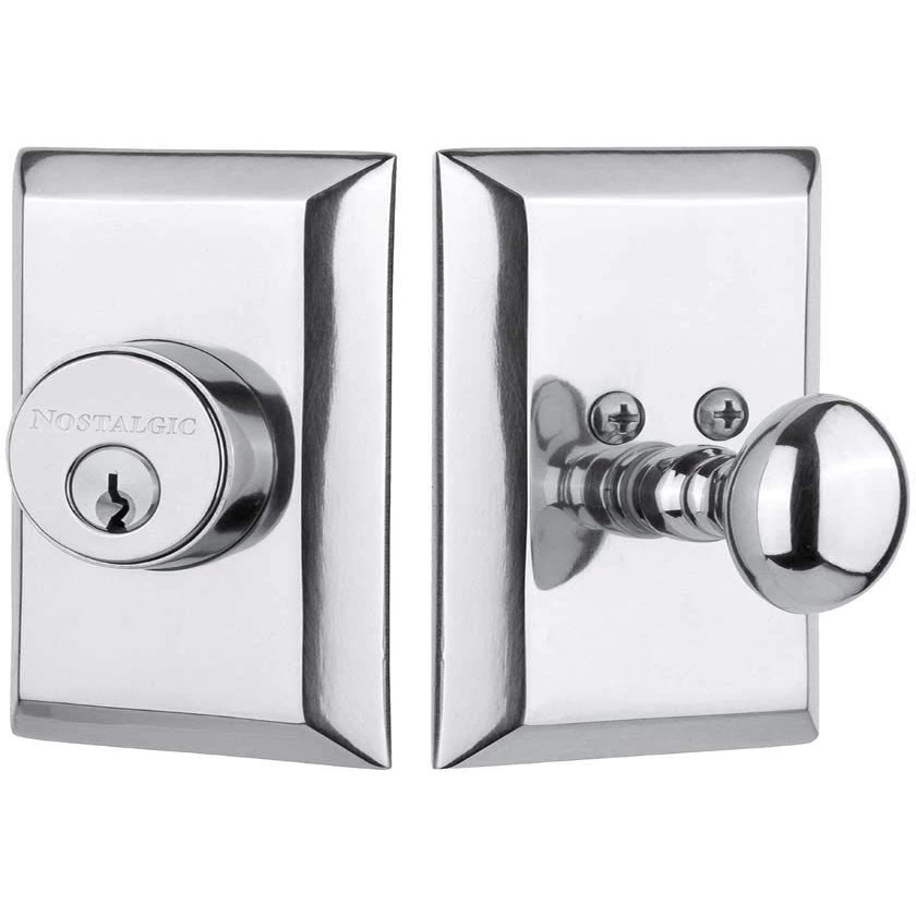 Nostalgic Warehouse Studio Single Cylinder Deadbolt, Bright Chrome, Key Lock, 2-3/8 Inch Backset, Hand Assembled in USA, 5-Year Warranty