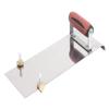 Marshalltown Stainless Steel Hand Edger with Adjustable Groover, Concrete, Curved, 14 Inch by 5 Inch, 1/2 Inch Edger Radius, 1/2 Inch Bit Depth, DuraSoft Handle, Made in The USA, 3489D view 1