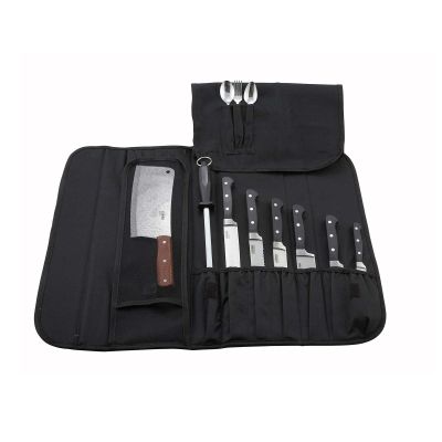 Winco 10 Compartment Knife Bag, Black