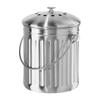 OGGI Countertop Compost Bin with Lid-1 Gallon Indoor Compost Bin w/Charcoal Filter, Stainless Steel Compost Container, Ideal Kitchen Compost Pail, Eco Friendly Products view 1