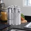 OGGI Countertop Compost Bin with Lid-1 Gallon Indoor Compost Bin w/Charcoal Filter, Stainless Steel Compost Container, Ideal Kitchen Compost Pail, Eco Friendly Products view 2
