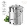 OGGI Countertop Compost Bin with Lid-1 Gallon Indoor Compost Bin w/Charcoal Filter, Stainless Steel Compost Container, Ideal Kitchen Compost Pail, Eco Friendly Products view 3