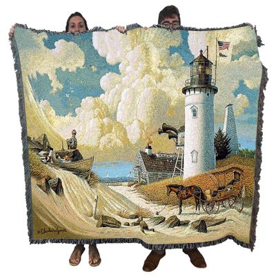 Pure Country Weavers Dreamers Blanket by Charles Wysocki - Early America Coastal Ocean Beach Gift Tapestry Throw Woven from Cotton - Made in The USA (72x54)