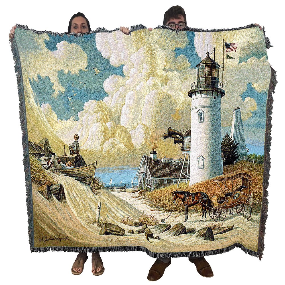 Pure Country Weavers Dreamers Blanket by Charles Wysocki - Early America Coastal Ocean Beach Gift Tapestry Throw Woven from Cotton - Made in The USA (72x54)