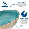 Carlisle FoodService Products Mingle Reusable Plastic Bowl Cereal Bowl with Pottery Style for Home and Restaurant, Melamine, 32 Ounces, Aqua, (Pack of 12) view 3