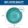 Carlisle FoodService Products Mingle Reusable Plastic Bowl Cereal Bowl with Pottery Style for Home and Restaurant, Melamine, 32 Ounces, Aqua, (Pack of 12) view 4