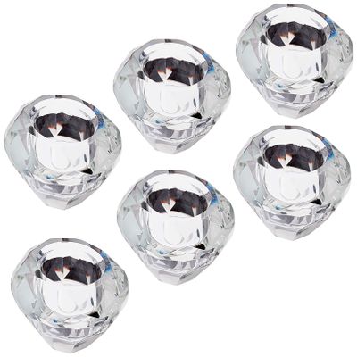 Weddingstar Ultra Luxurious Crystal Diamond Tea Light Candle Deluxe Holders for Weddings, Bridal Shower & Special Event Decorations, 6-Pack