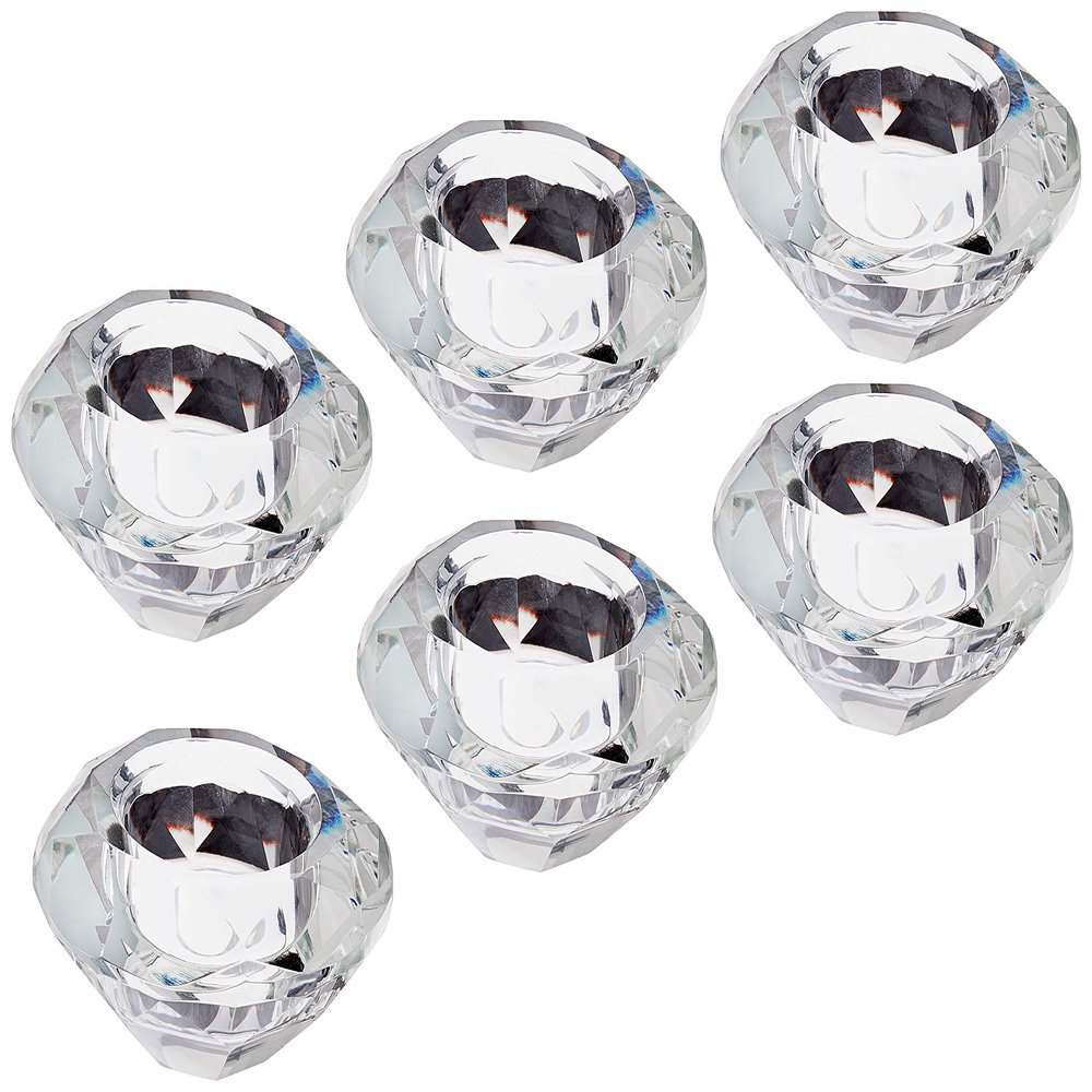 Weddingstar Ultra Luxurious Crystal Diamond Tea Light Candle Deluxe Holders for Weddings, Bridal Shower & Special Event Decorations, 6-Pack