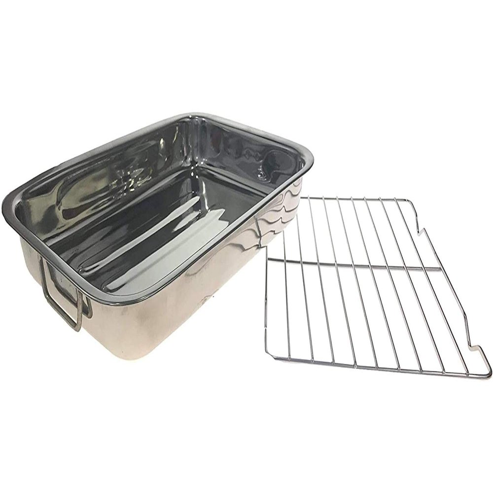 Professional Kitchen Quality Stainless Steel Roaster, Lasagna Pan, Casserole Dish W/ Roasting Rack for Everything From Thanksgiving Turkey to Easter Hams or Any Holiday Meal