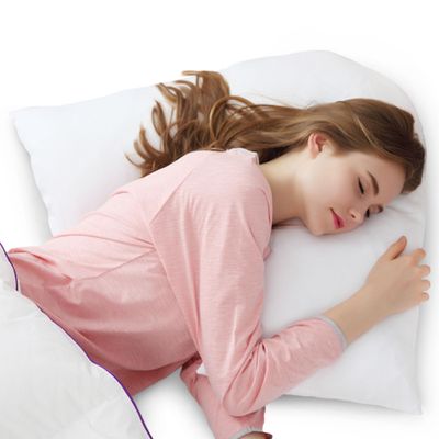 Cheer Collection Oversized V-Shaped Pillow for Side Sleepers, L-Shaped Pregnancy Pillow for Neck and Shoulder Support, Curved Body Pillow with Removable Pillowcase