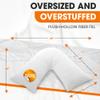 Cheer Collection Oversized V-Shaped Pillow for Side Sleepers, L-Shaped Pregnancy Pillow for Neck and Shoulder Support, Curved Body Pillow with Removable Pillowcase view 3