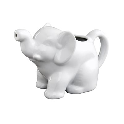 HIC Kitchen Elephant Creamer With Handle, Fine Porcelain, 9-Ounce, For Serving Milk, Cream, Syrup, Dressings, And Sauces