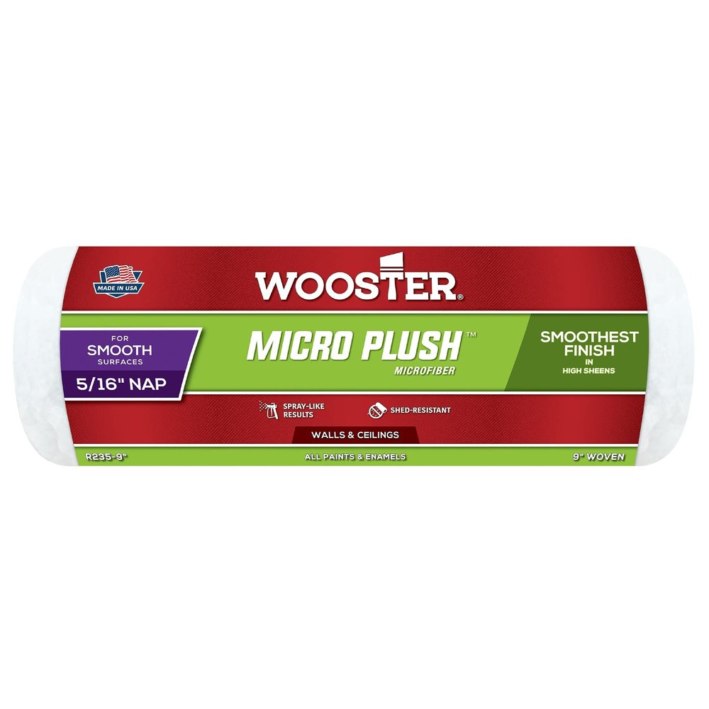 Wooster Brush R235-9 Micro Plush Roller Cover, 5/16-Inch Nap, 9-Inch