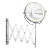 WENKO 3656380100 LED Wall-Mounted Cosmetic Mirror Brolo - Illuminated, Height-Adjustable, Swivel Function, Mirror Surface diam. 4.3 inch, Steel, 7.3 x 15.2 x 17.7 inch, Chrome, Silver view 1