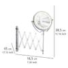 WENKO 3656380100 LED Wall-Mounted Cosmetic Mirror Brolo - Illuminated, Height-Adjustable, Swivel Function, Mirror Surface diam. 4.3 inch, Steel, 7.3 x 15.2 x 17.7 inch, Chrome, Silver view 4