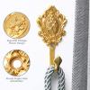 OULII 2-Pack Vintage Drapery Curtain Holdbacks Tieback Hooks Rose Pattern (Golden) view 2