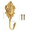 OULII 2-Pack Vintage Drapery Curtain Holdbacks Tieback Hooks Rose Pattern (Golden) view 3